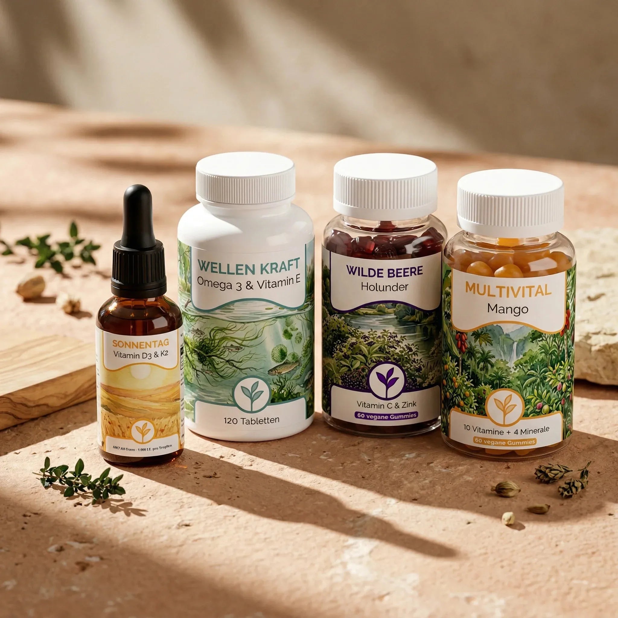 VitaminD3K2-Omega3-Zink-Multivitmin-Showcase-Herba-Pascua-Produkte